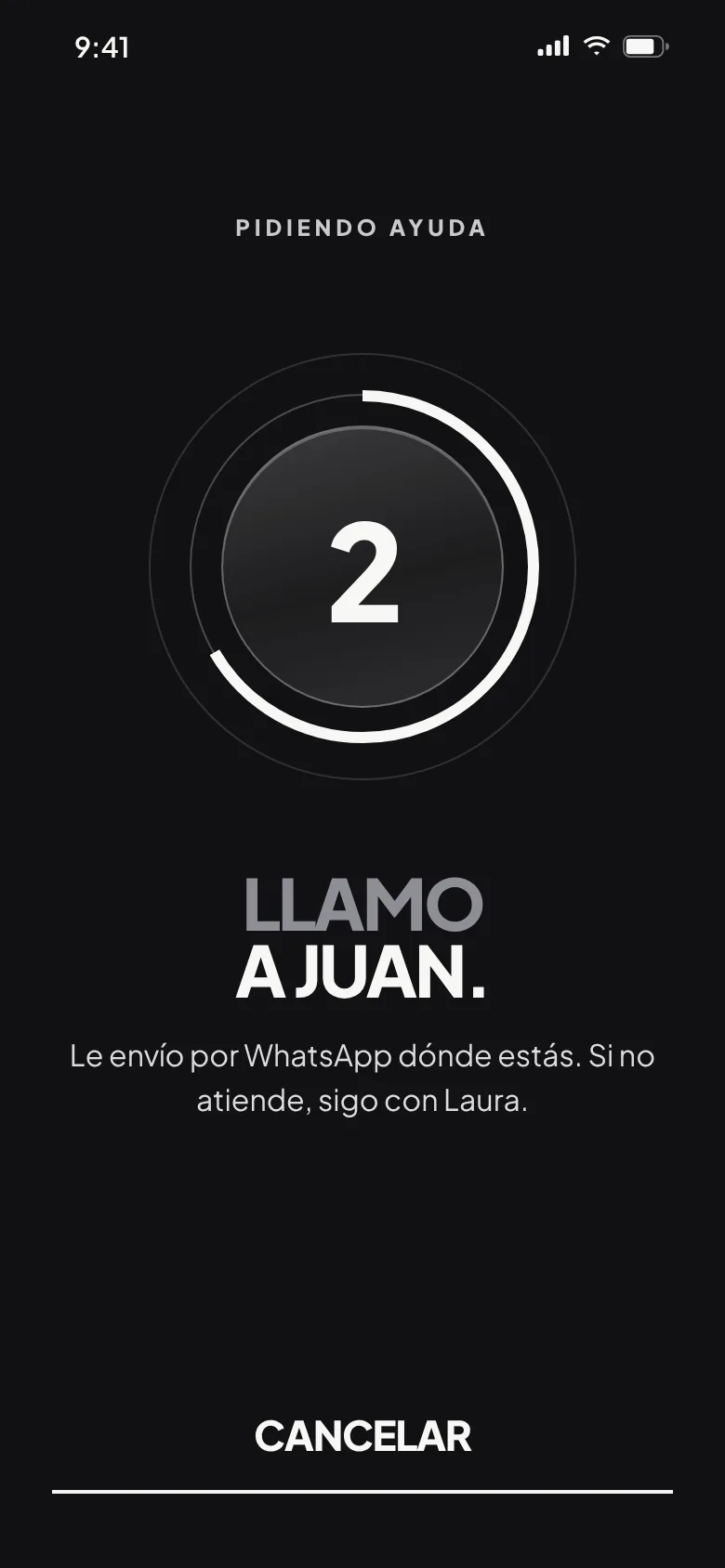 «Llamo a Juan»: pidiendo ayuda con la cuenta regresiva