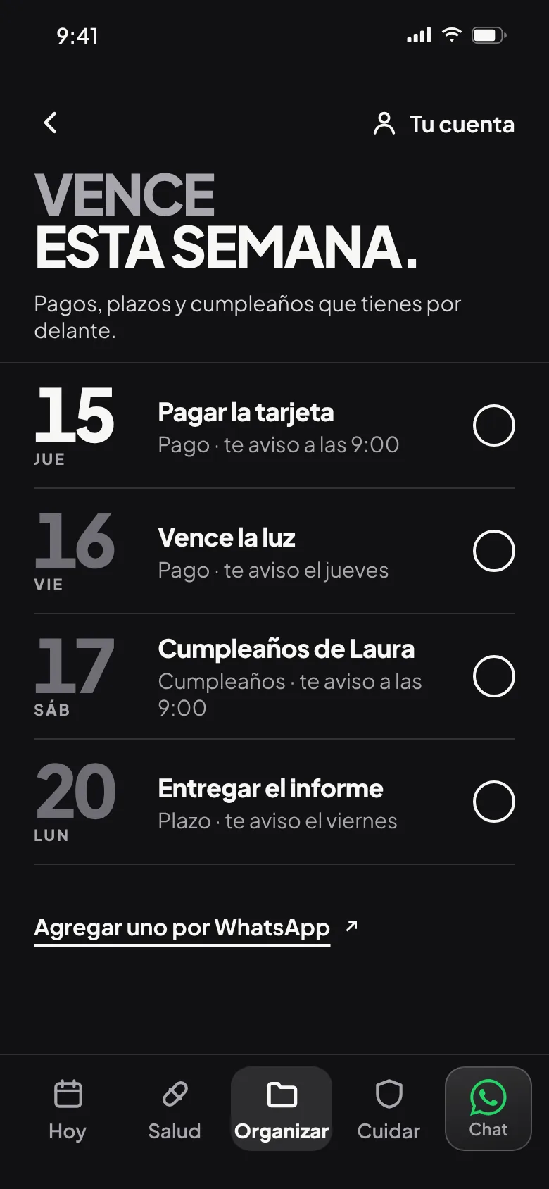 Vence esta semana: pagos, plazos y cumpleaños
