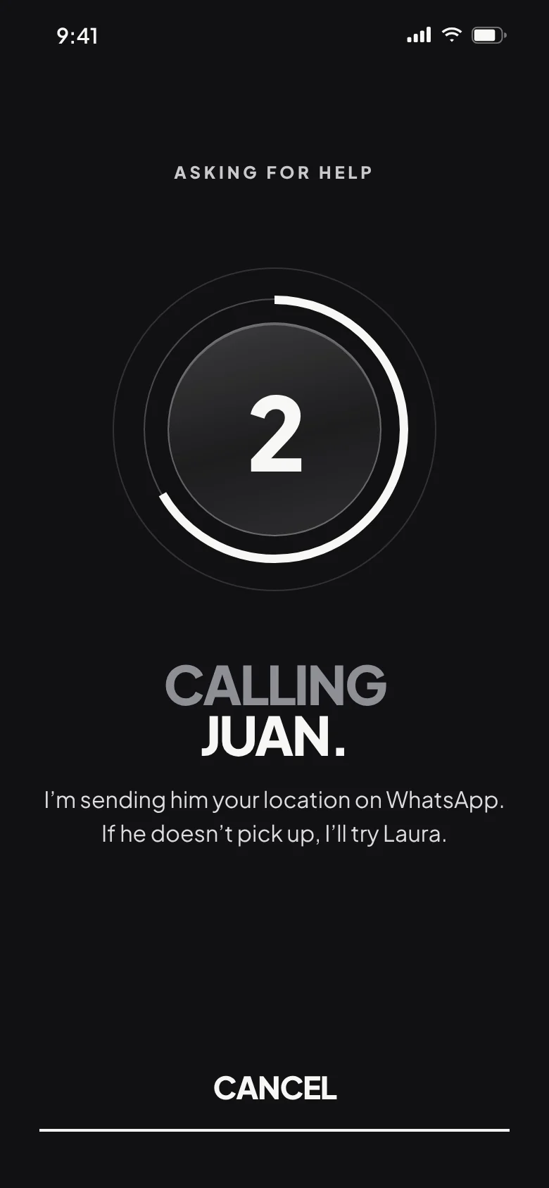 “Calling Juan”: asking for help with the countdown