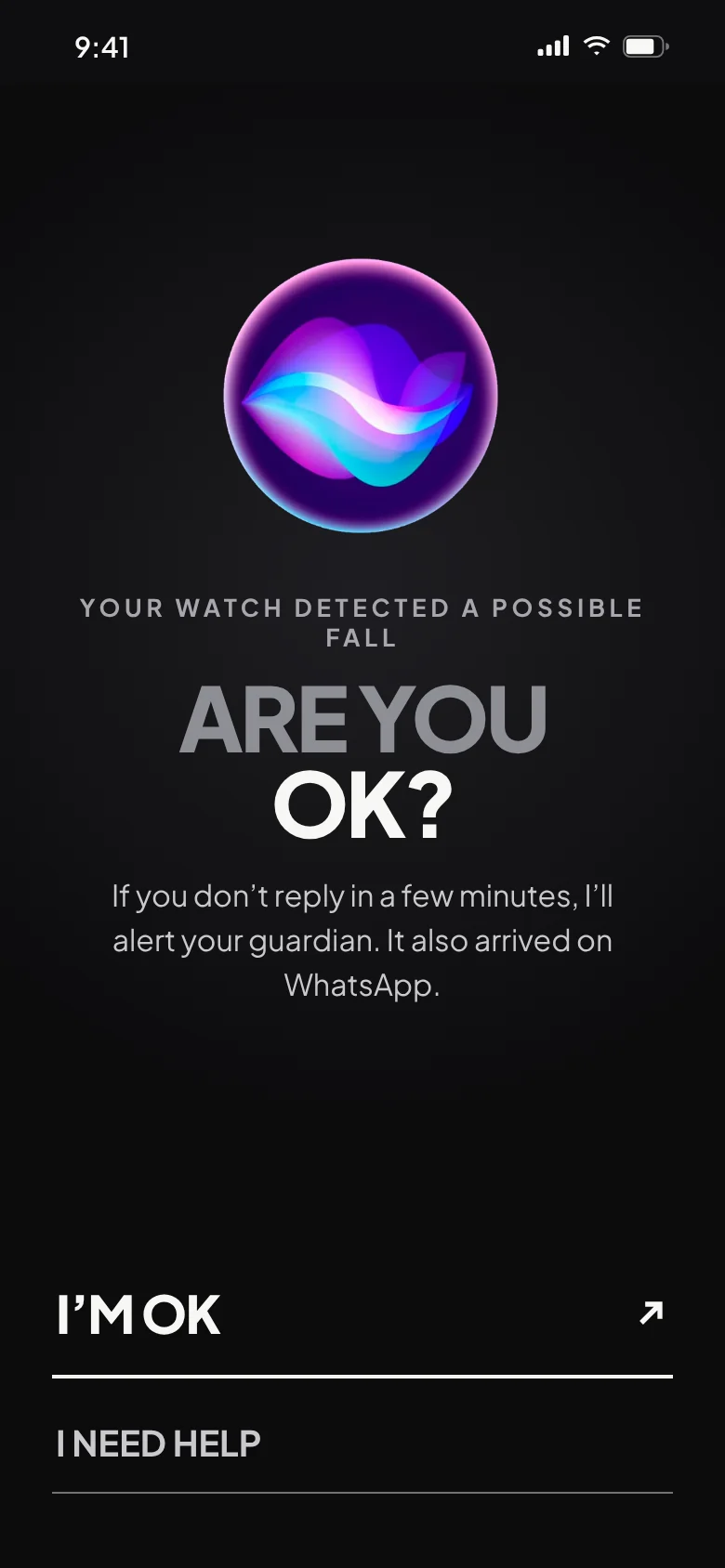 “Are you OK?”: the watch detected a possible fall