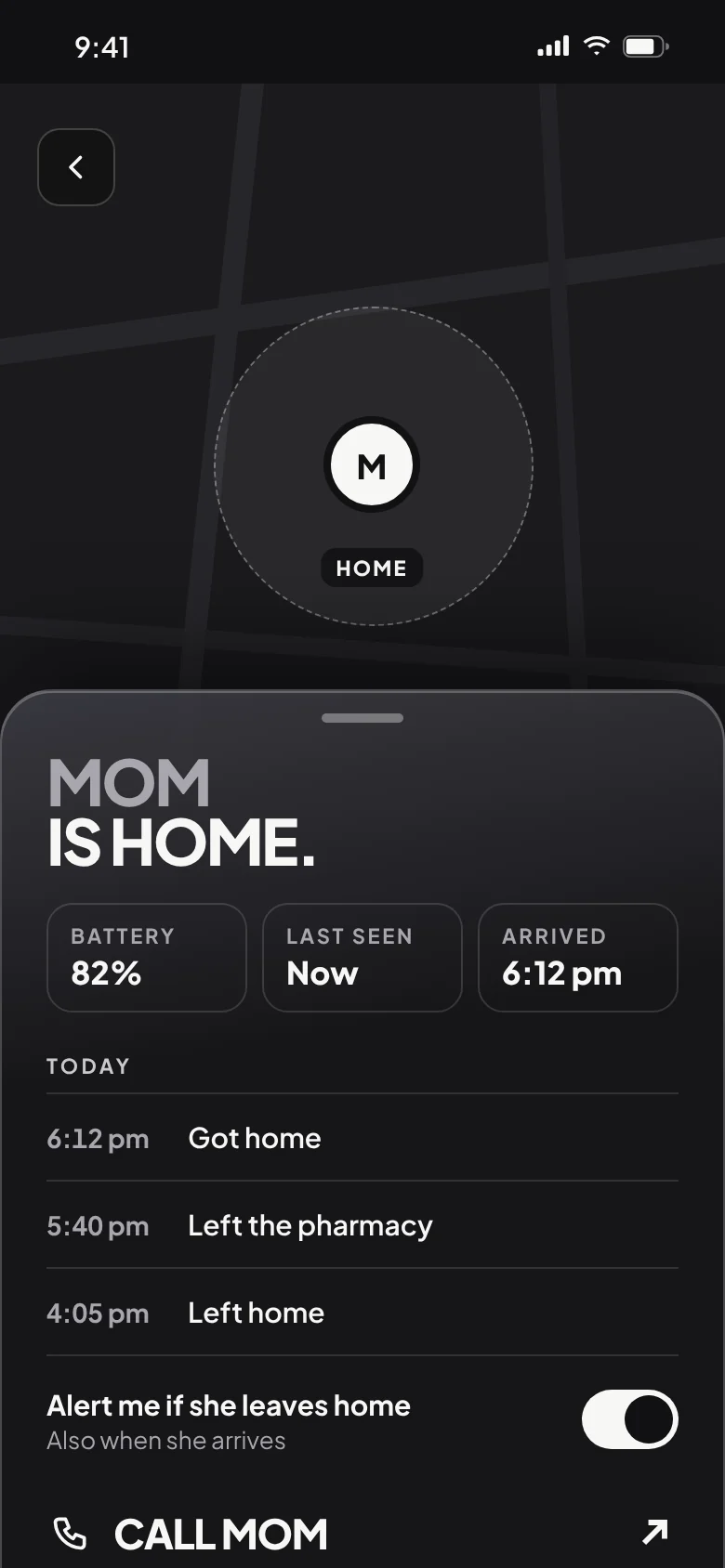 “Mom is home”: battery, last seen and what time she got there