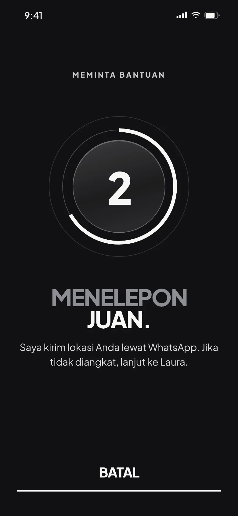 «Menelepon Juan»: meminta bantuan dengan hitung mundur
