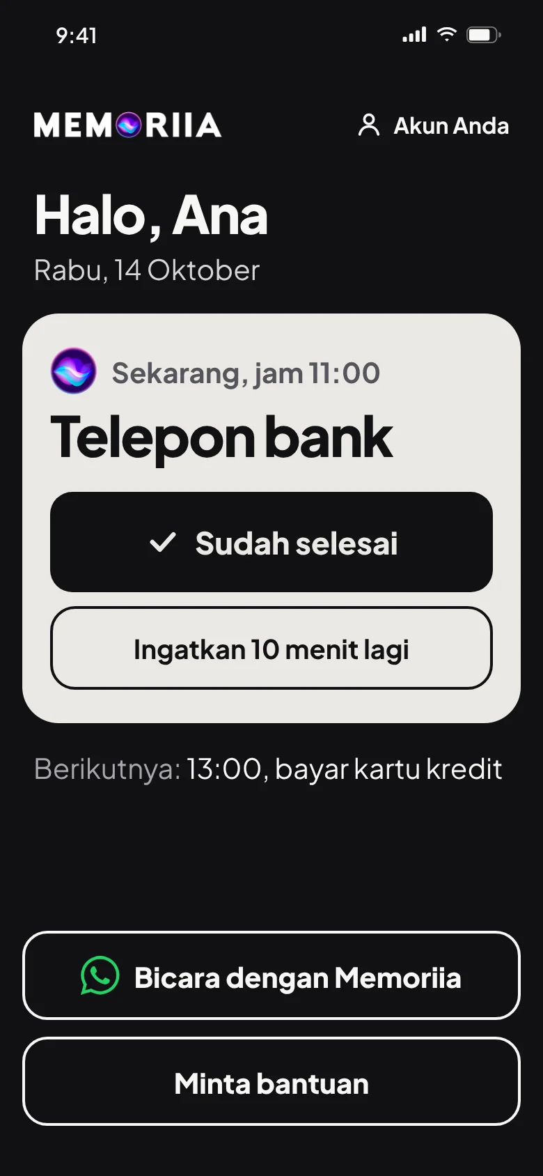 Mode mudah: «Telepon bank» dengan tombol besar