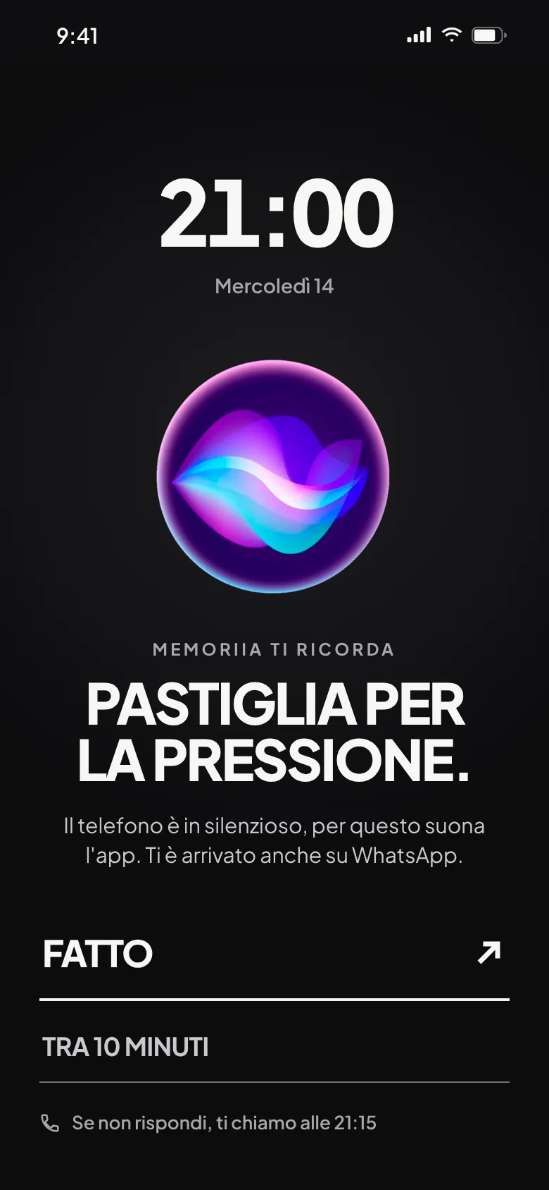 L'allarme della pastiglia per la pressione, alle 21:00