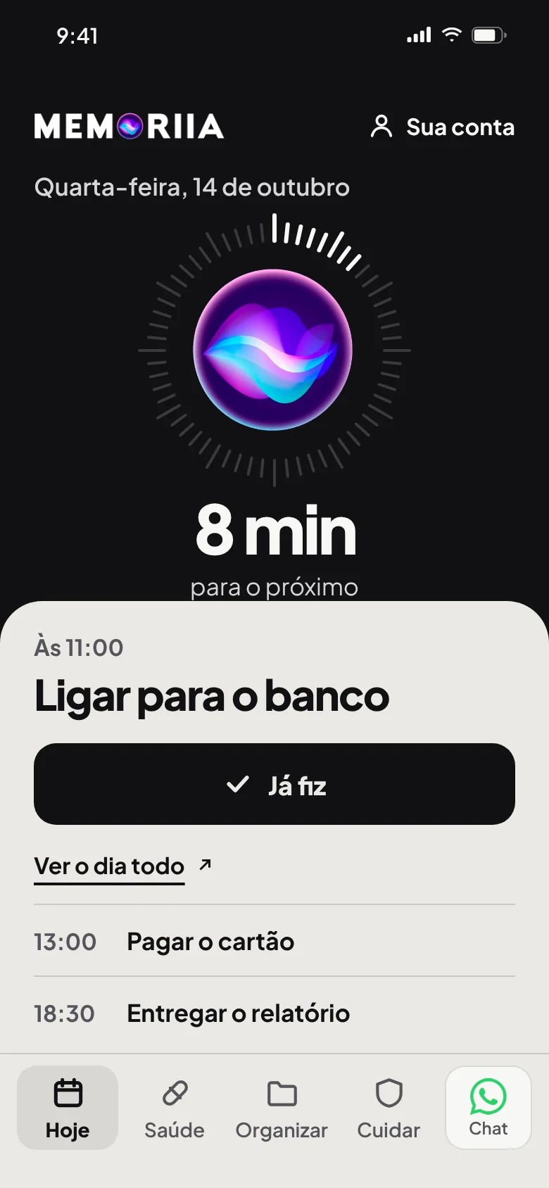 A tela Hoje: “Ligar para o banco” em 8 minutos