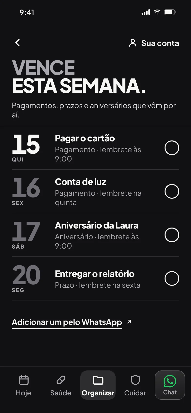Vence esta semana: pagamentos, prazos e aniversários